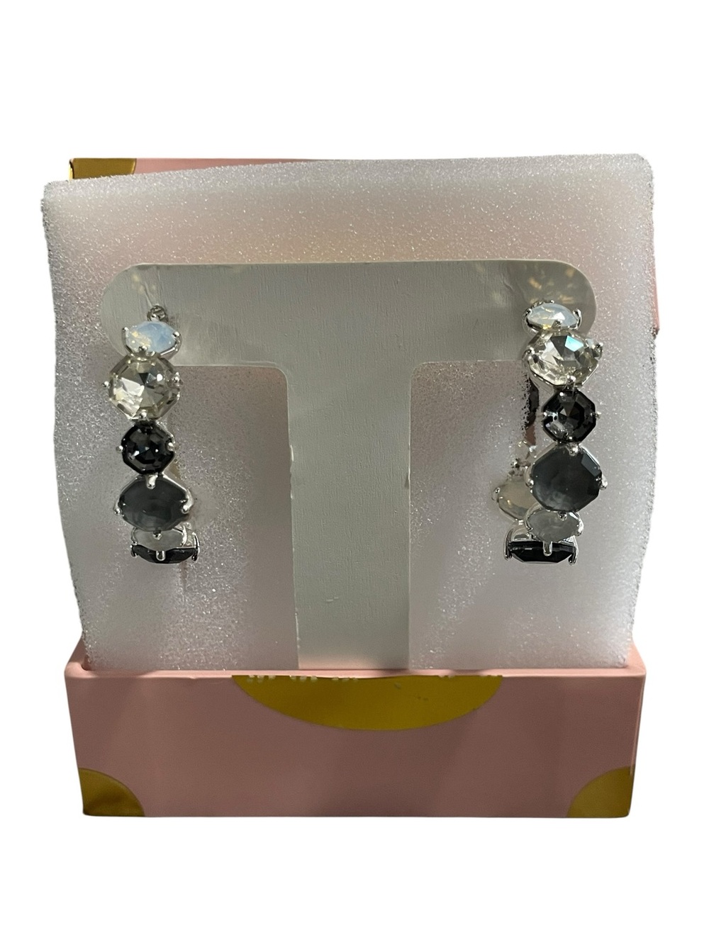Bomb Party Jewel Candy “A Traveling Queen” Silver /Monaco Moments Hoop Earrings